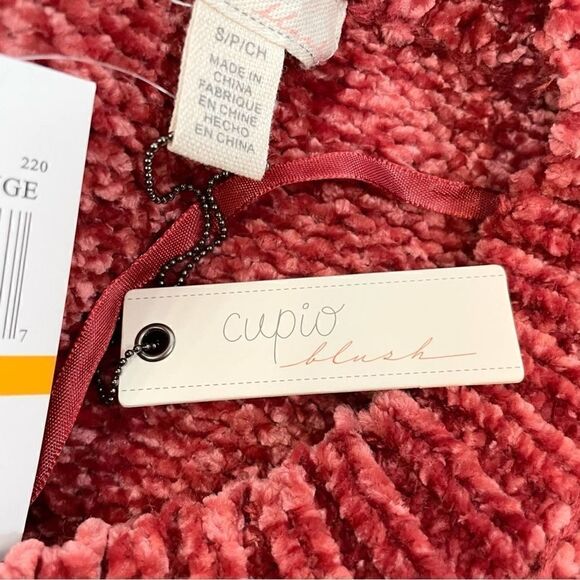 Cupio Blush Scoop Neck Chenille Sweater Womens Soft New with Tags Orange Red - Picture 6 of 8
